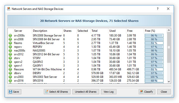 Classifying Files in Network Servers and NAS Storage Devices